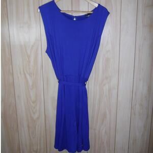 NY Invasion Blue Round Neck Sleeveless Midi Bodycon Women Dress 3X